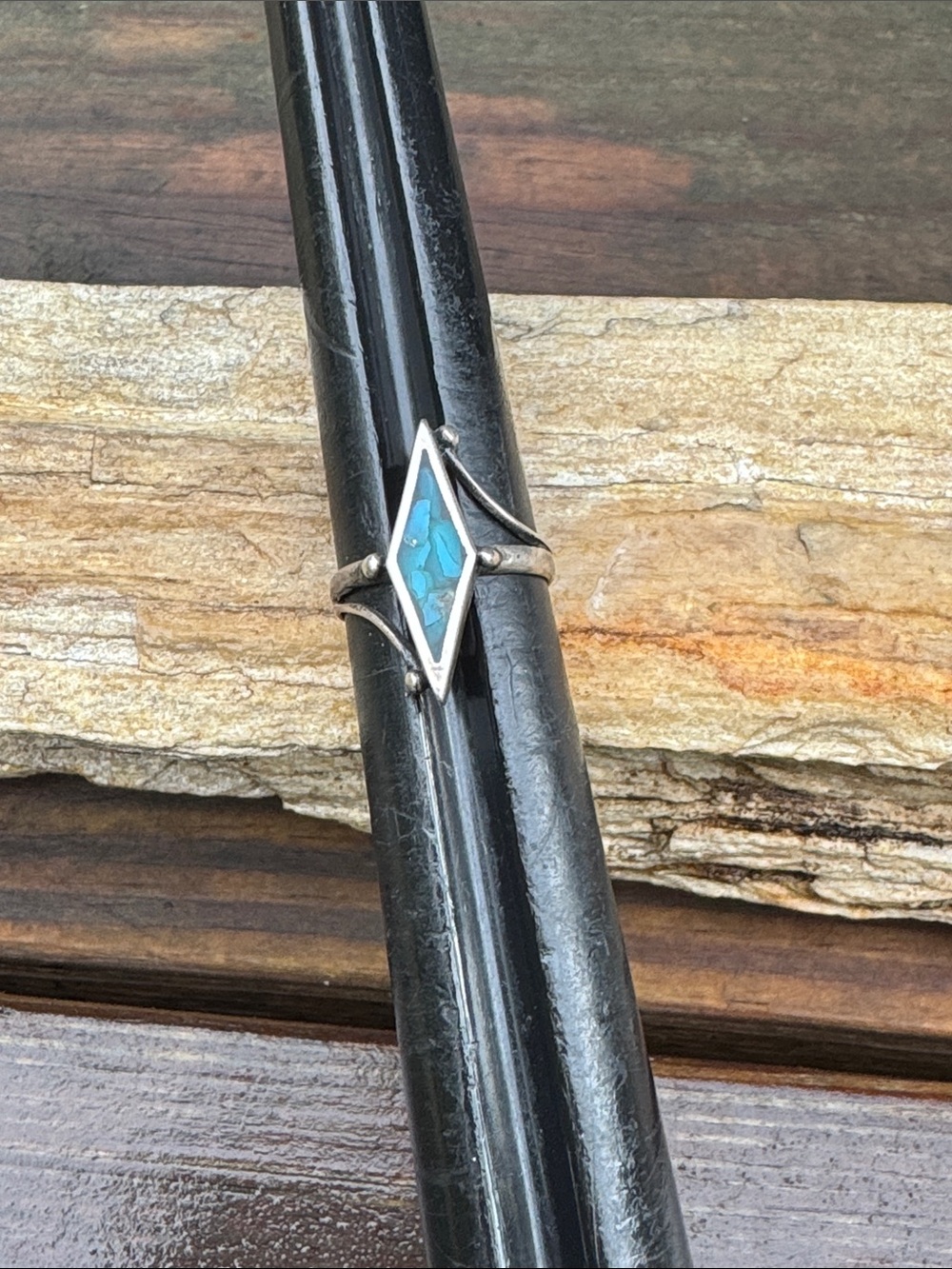 Vintage Southwest Sterling Silver Ring with Turquoise inlay